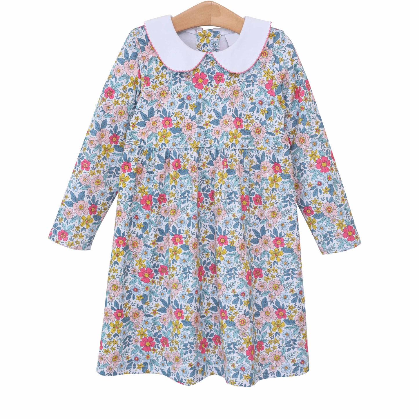 Long sleeves floral kids girls fall dresses