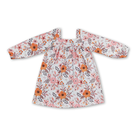 Long sleeves floral kids girls fall dresses