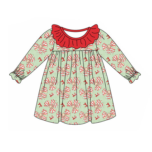 Christmas tree cakes bow baby girls Christmas dress