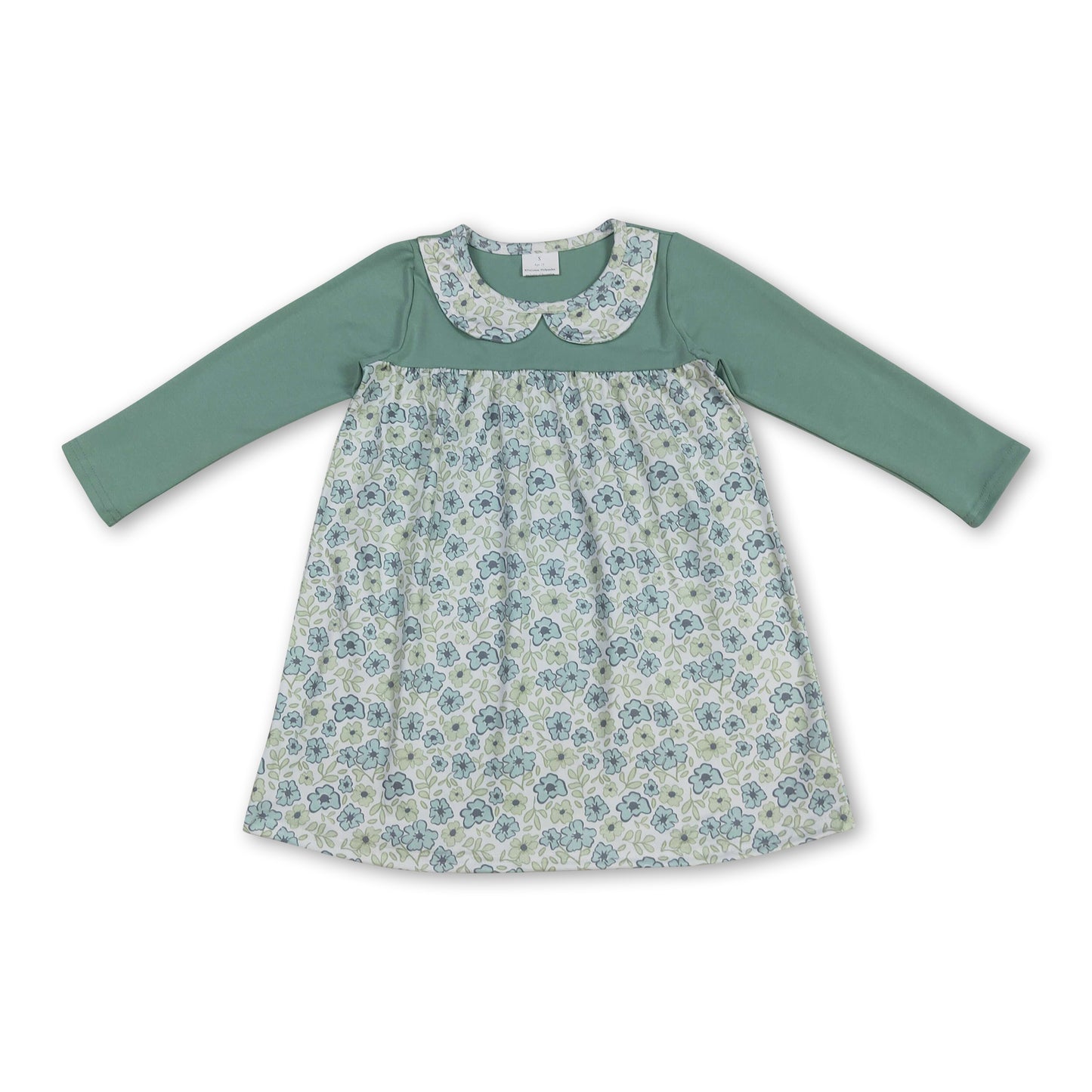 Long sleeves floral toddler girls dresses