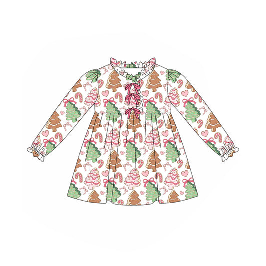 Christmas tree cake candy cane kids girls dresses
