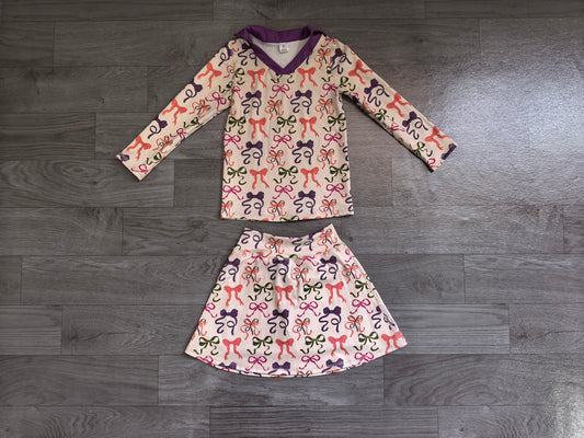 Long sleeves bows kids girls Halloween active wear set
