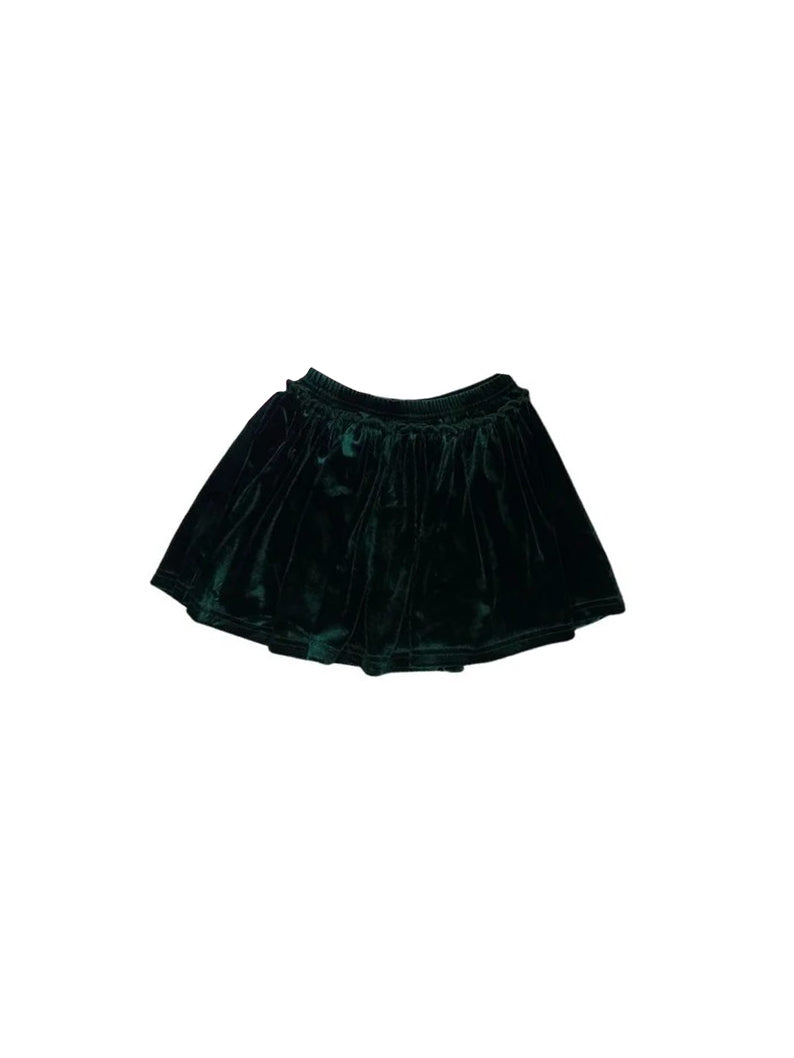 Dark green velvet baby girls Christmas skirt