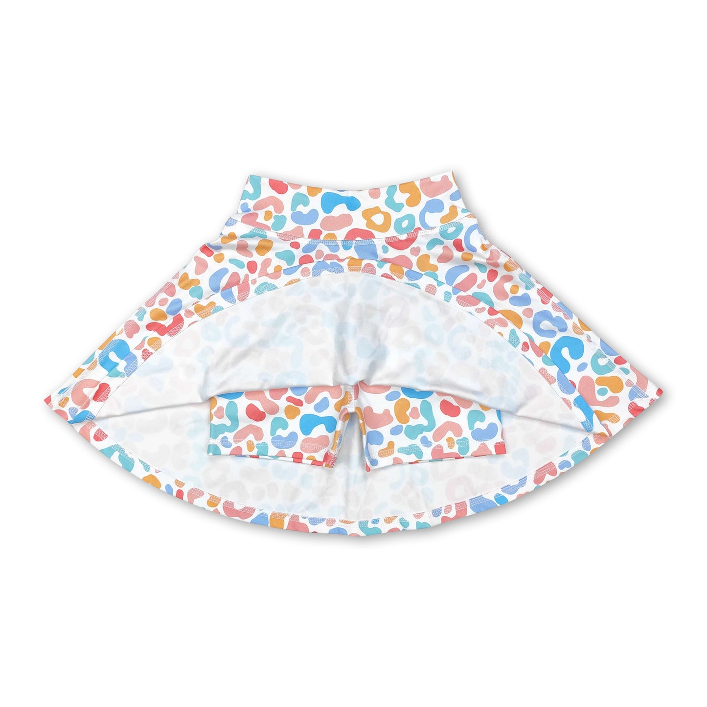 Colorful leopard kids girls activewear skirt