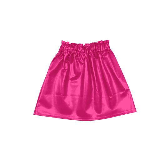 Hot pink leather baby girls skirt