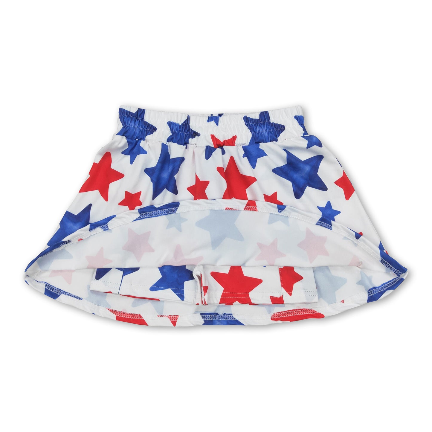 Red blue stars kids girls 4th of july skirt