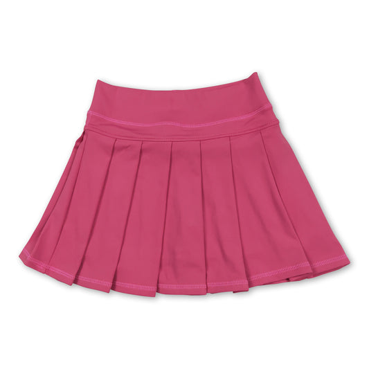 Hot pink high waist kids girls summer activewear skorts