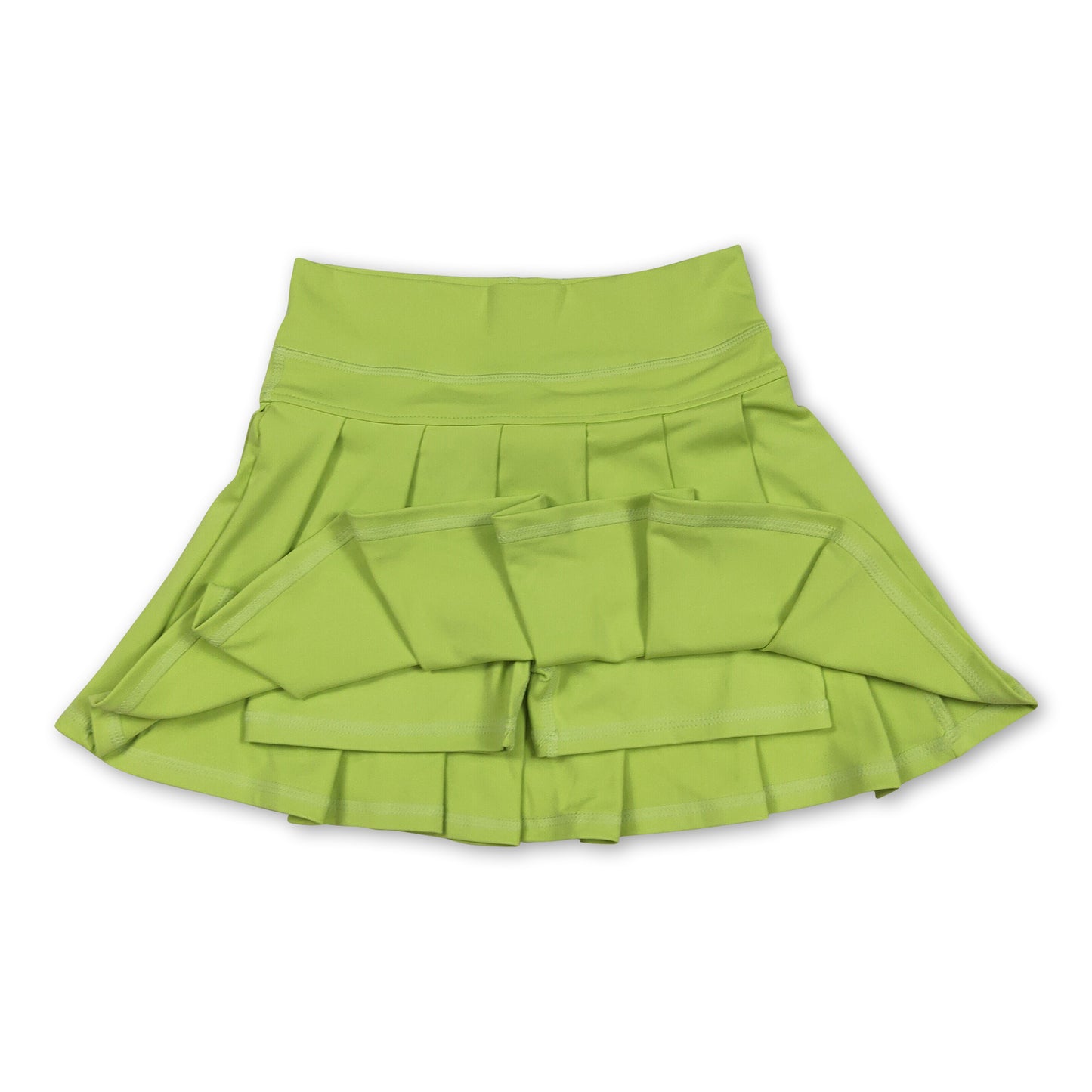 Yellow high waist kids girls summer activewear skorts