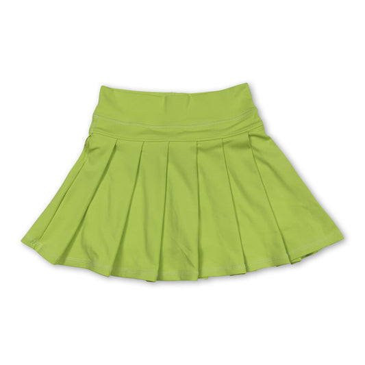 Yellow high waist kids girls summer activewear skorts