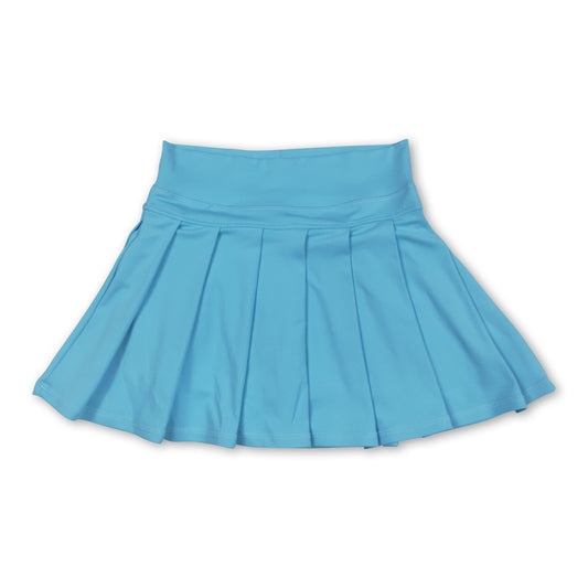 Light blue high waist kids girls summer activewear skorts