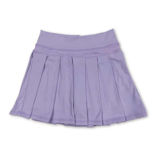 Lavender high waist kids girls summer activewear skorts