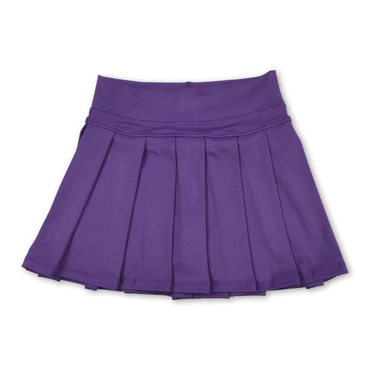 Purple high waist kids girls summer activewear skorts