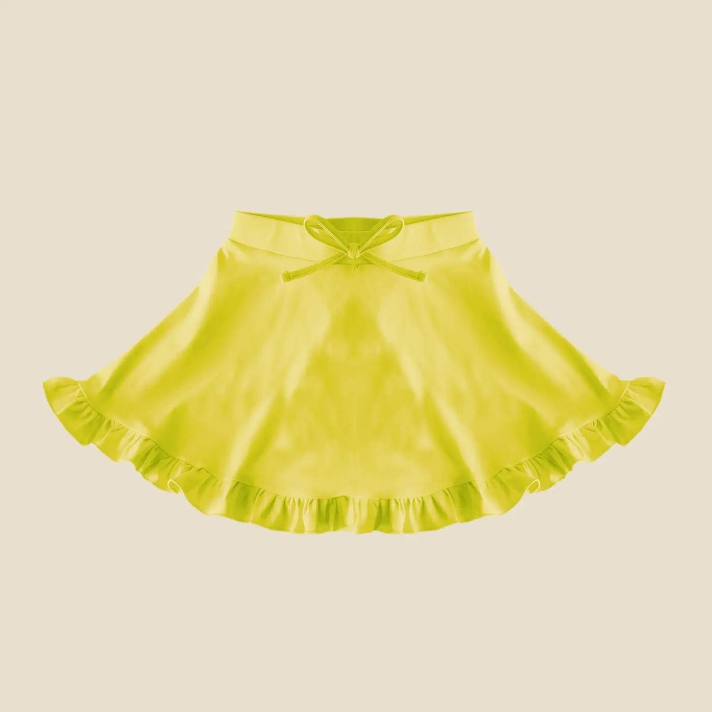 Yellow ruffle kids girls summer activewear skorts