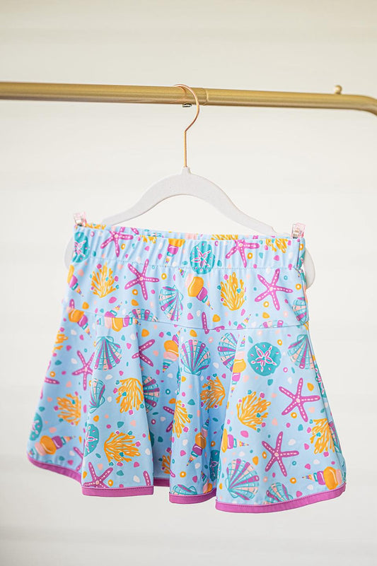 Starfish shell conch kids girls summer skirt