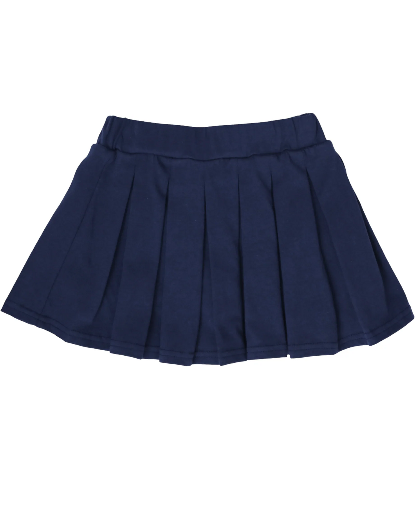 Navy cotton kids girls summer pleated skirt