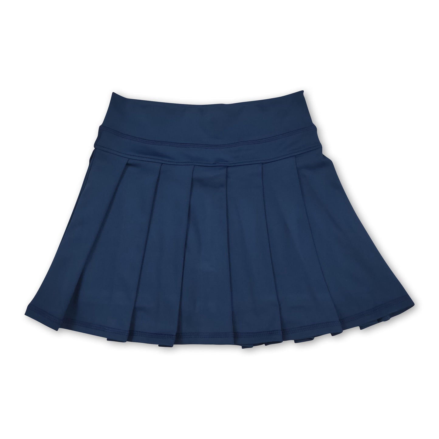 Navy high waist kids girls summer activewear pleated skorts