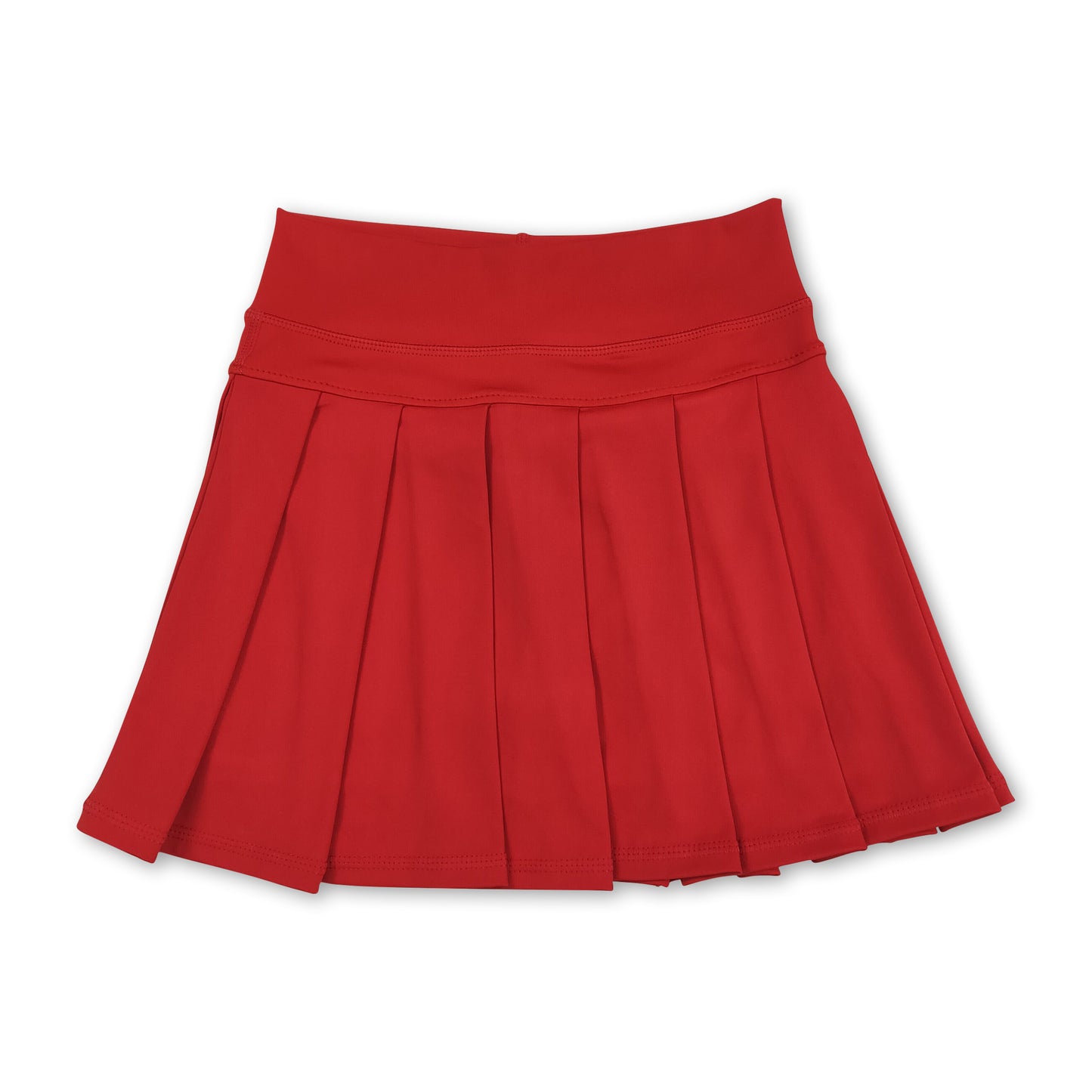 Red high waist kids girls summer activewear skorts