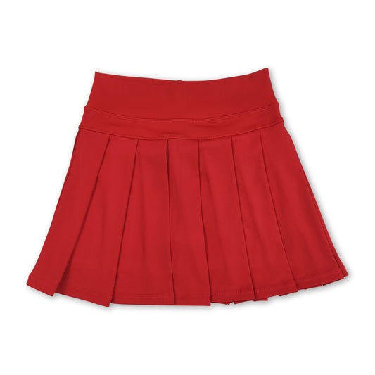 Red high waist kids girls summer activewear skorts