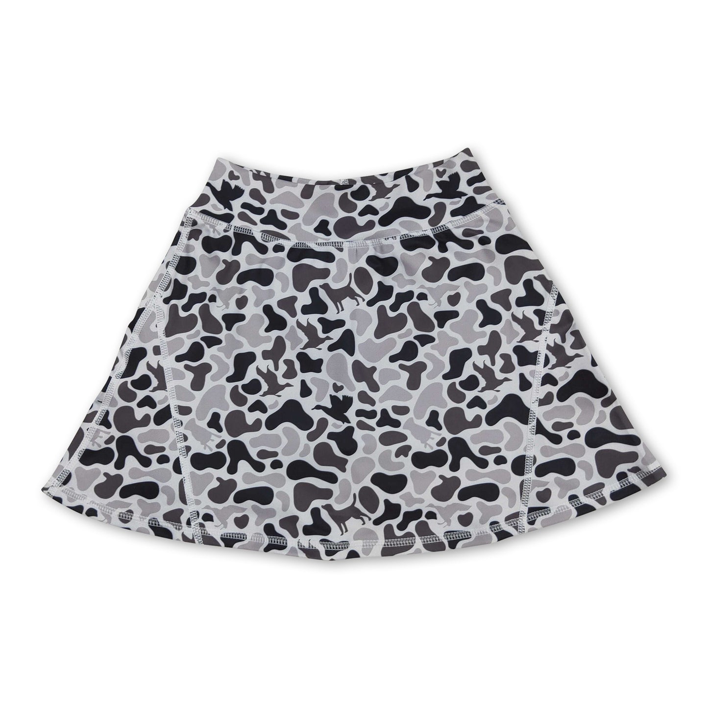 High waist duck dog camo kids girls activewear skirt