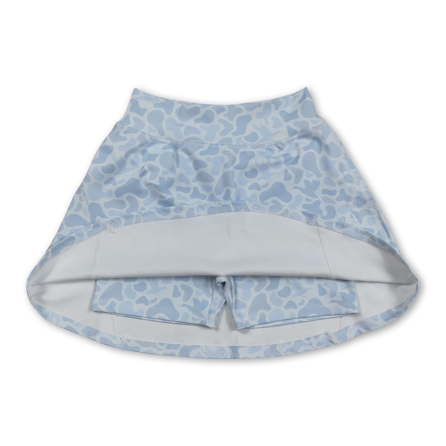 High waist light duck dog camo kids girls activewear skirt