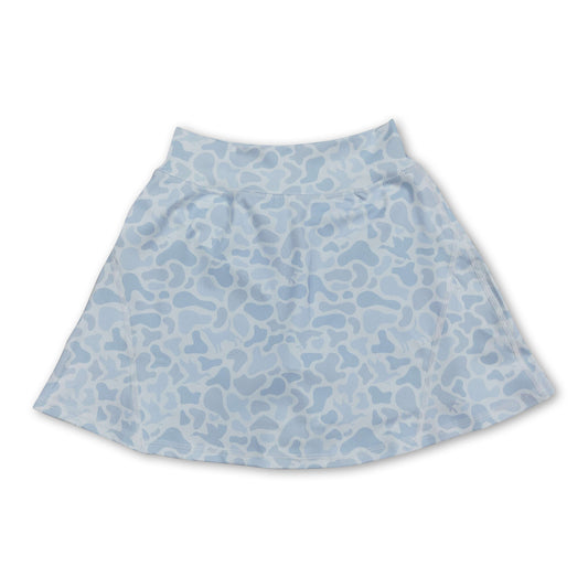 High waist light duck dog camo kids girls activewear skirt