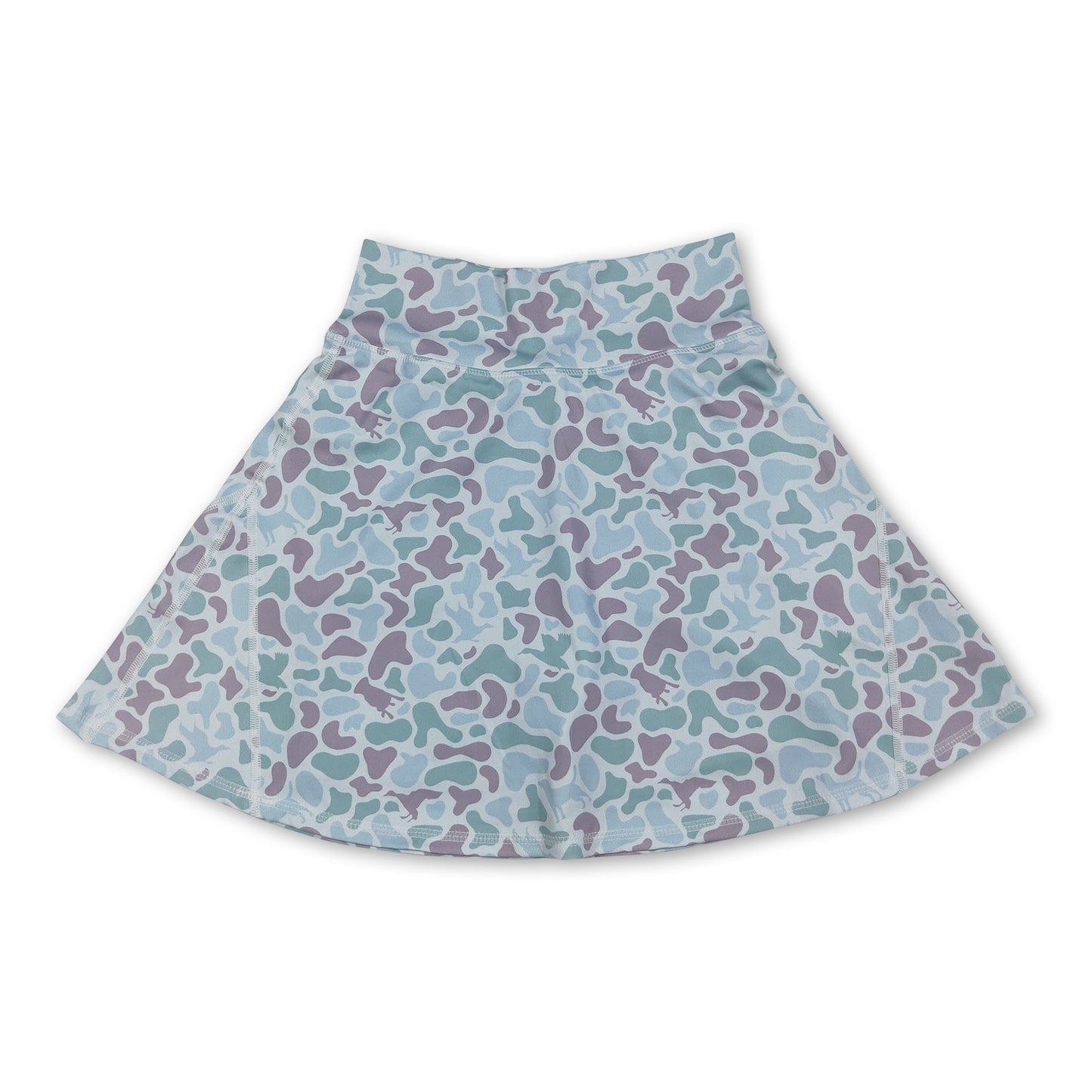 High waist light green duck dog camo adult women activewear skirt