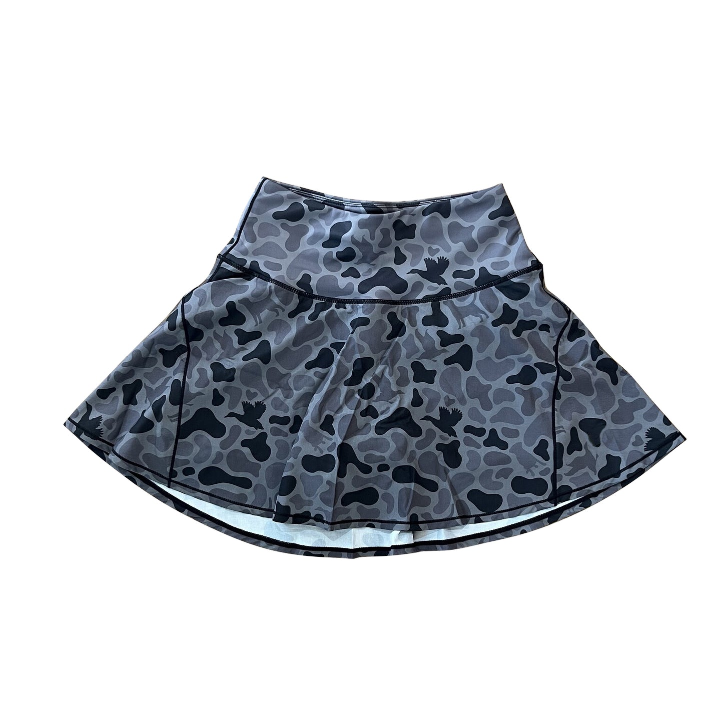 High waist dark duck dog camo adult women activewear skirt
