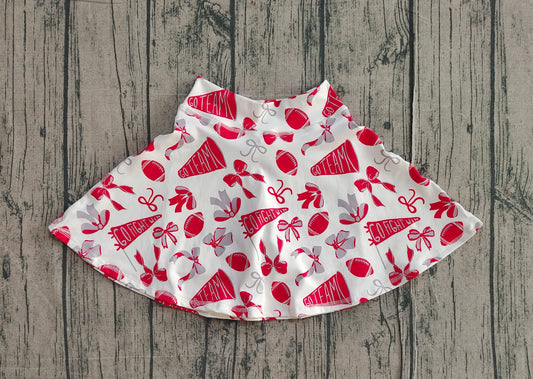 Red bow football go team kids girls activewear skirt