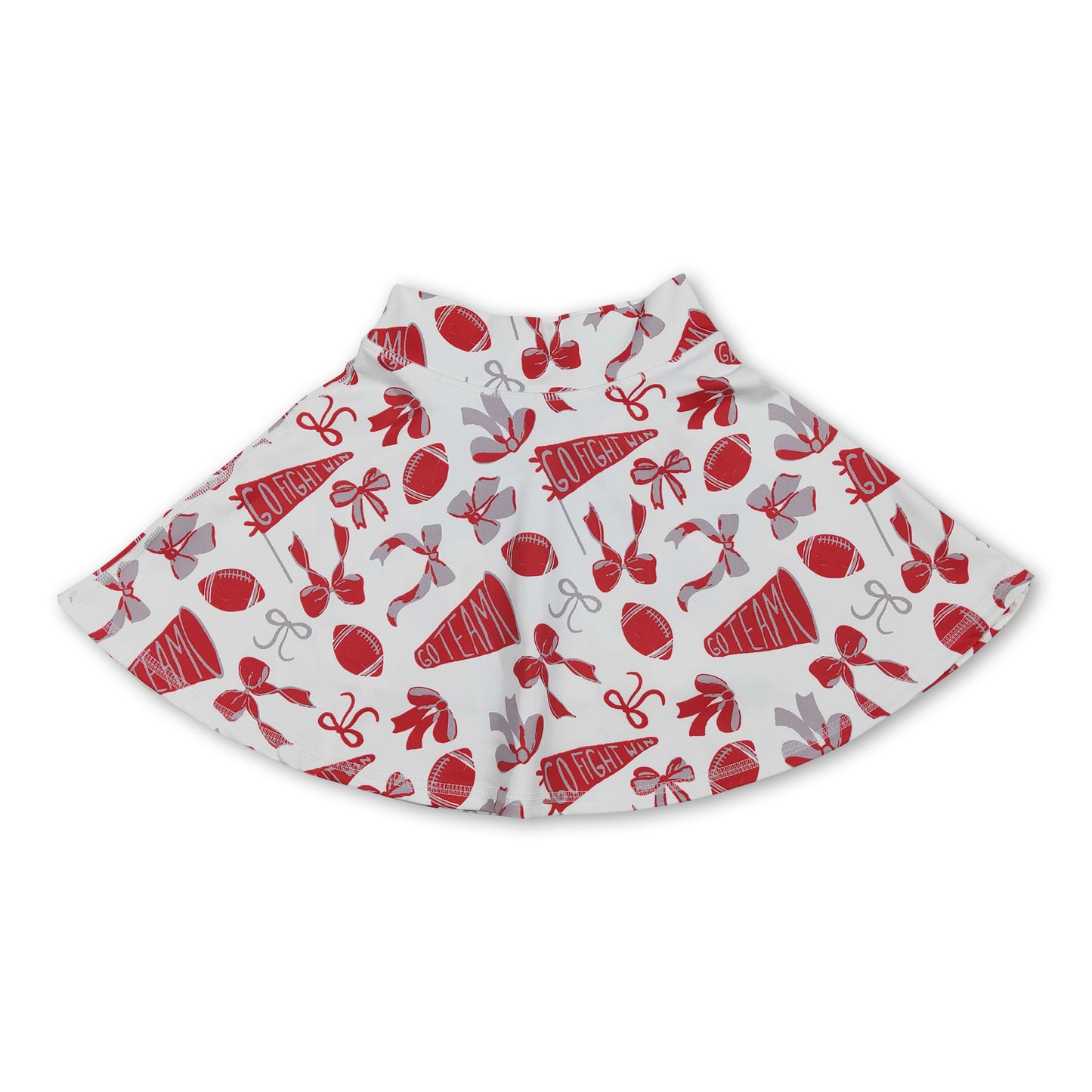 Red bow football go team kids girls activewear skirt
