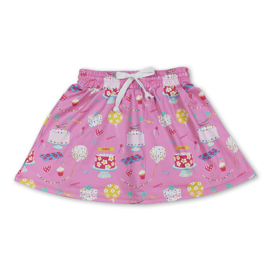 Happy Birthday cake gift kids girls active skirt