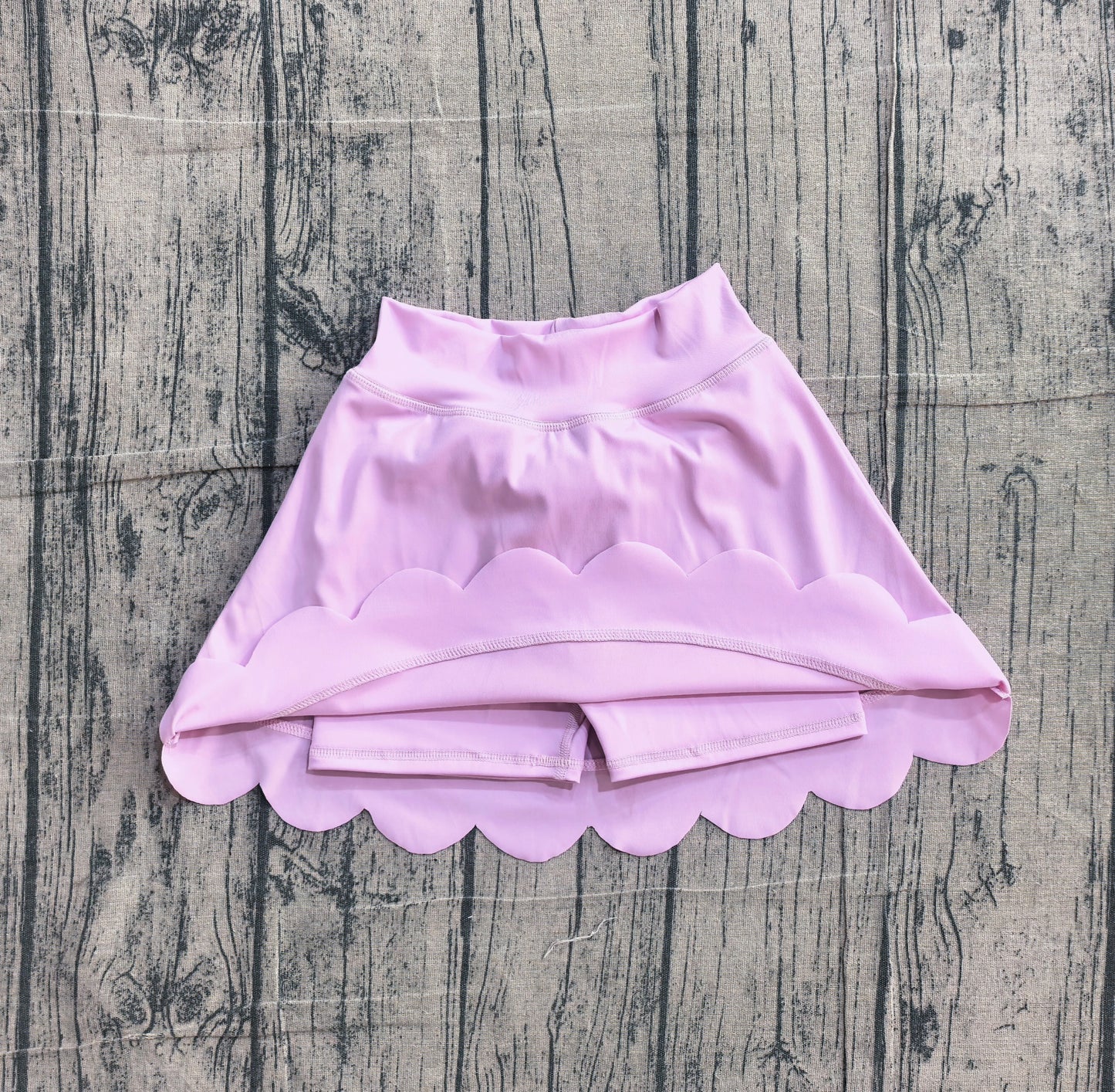 Pink scallop kids girls summer activwear skirt