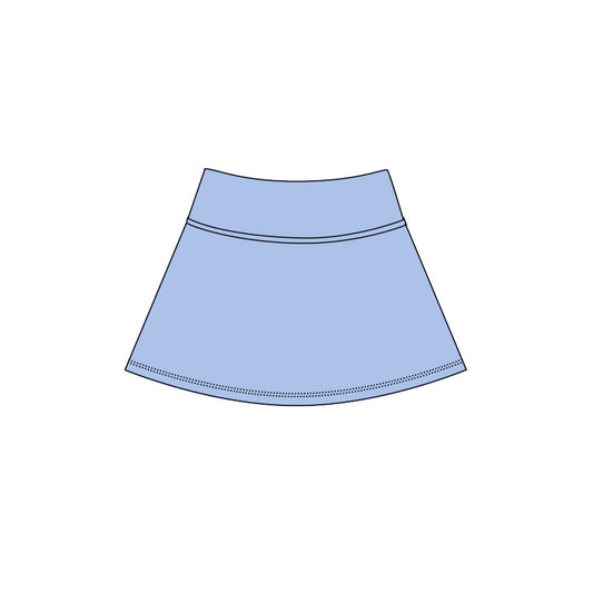 Blue high waist kids girls active yoga skirt