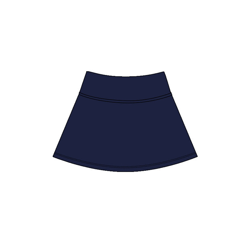 Navy high waist kids girls active yoga skirt
