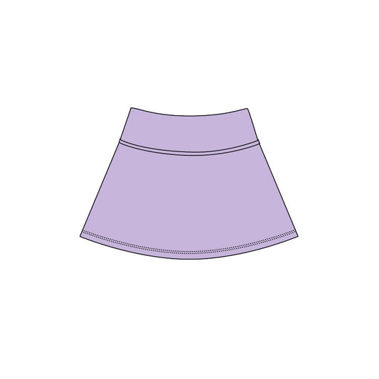 Lavender high waist kids girls active yoga skirt