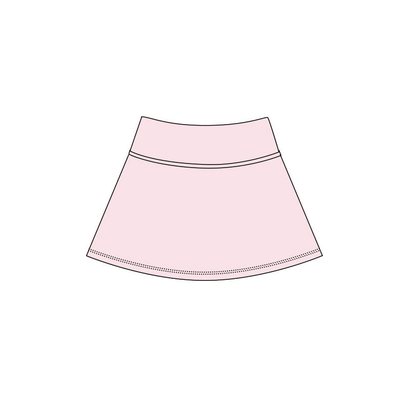 Pink high waist kids girls active yoga skirt