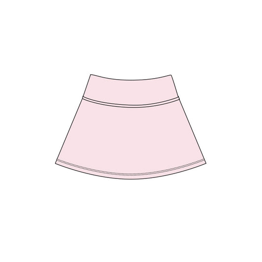Pink high waist kids girls active yoga skirt
