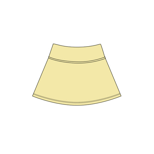 Yellow high waist kids girls active yoga skirt
