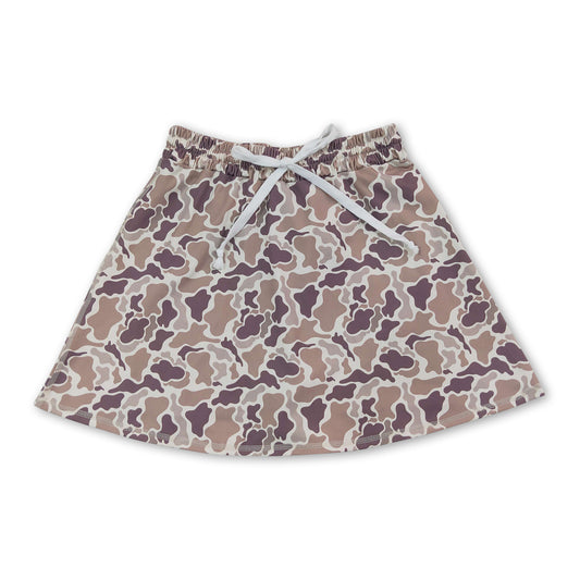 Khaki camo adult women summer activewear skirt