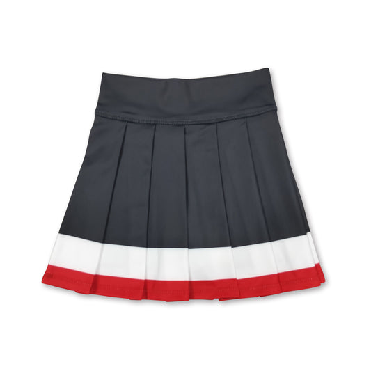 Black white red kids girls team active pleated skirt
