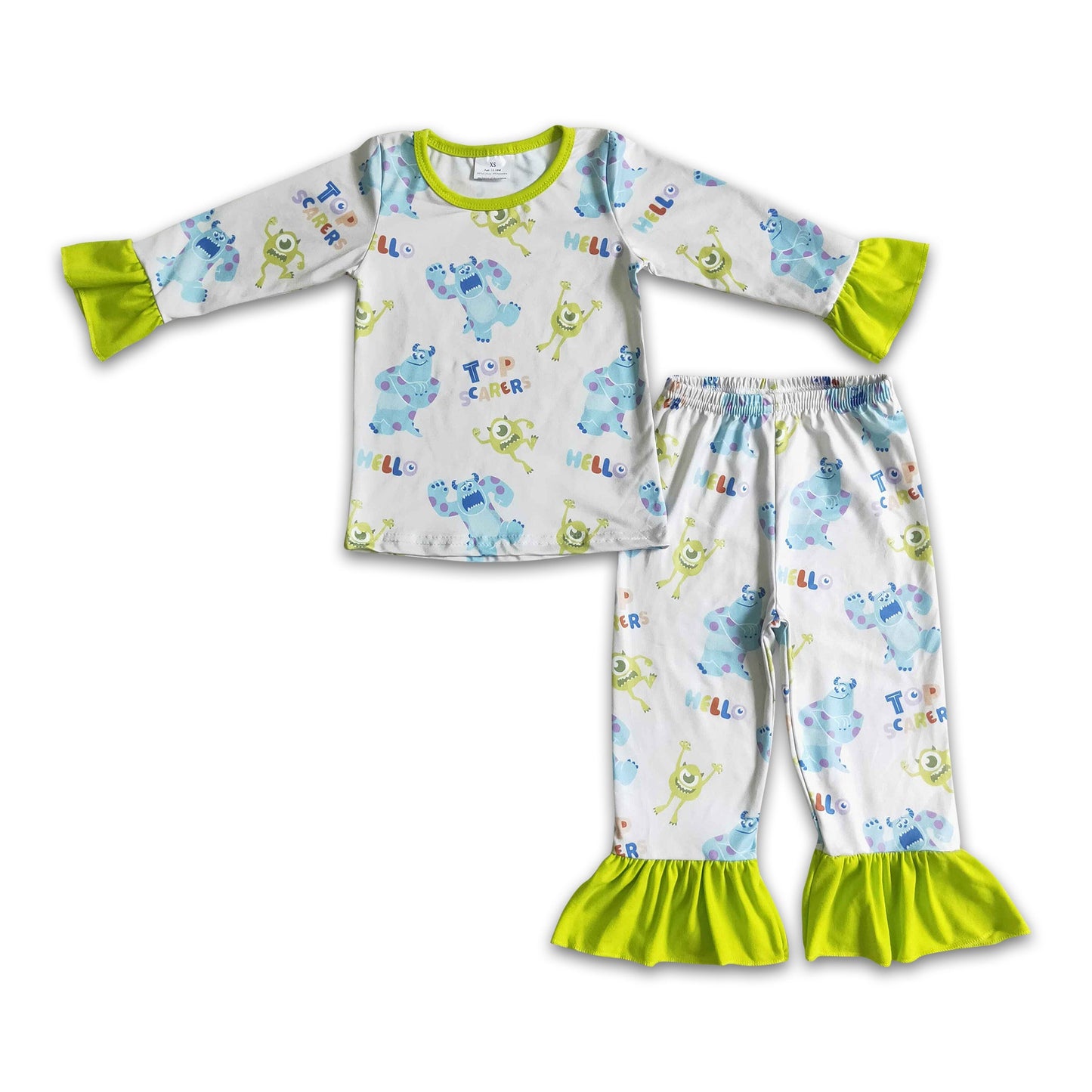 Hello monster sleepwear baby girls fall pajamas