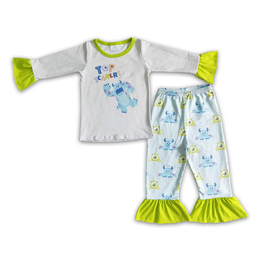 Monster sleepwear baby girls fall pajamas