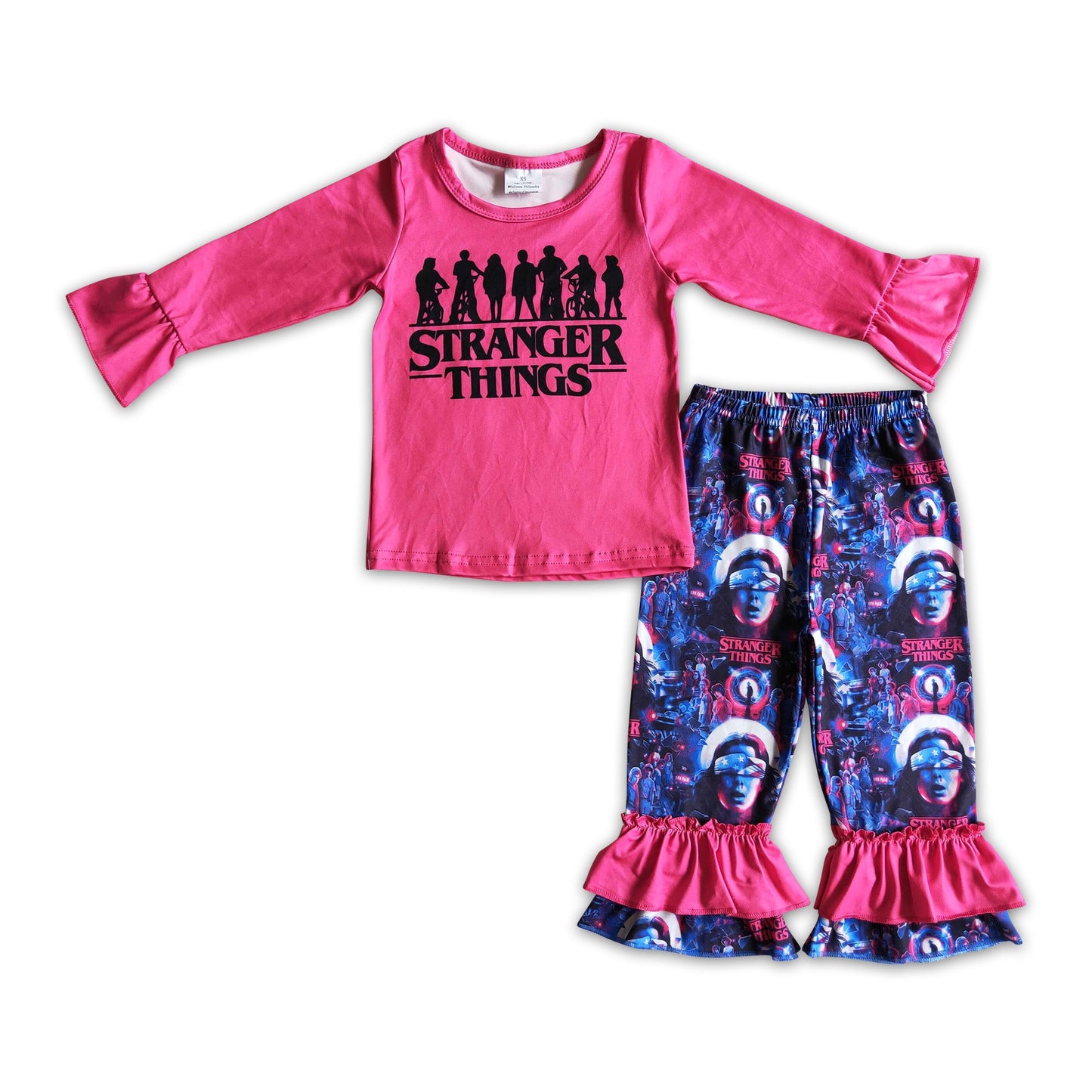 Hot pink shirt stranger ruffle pants girls clothes