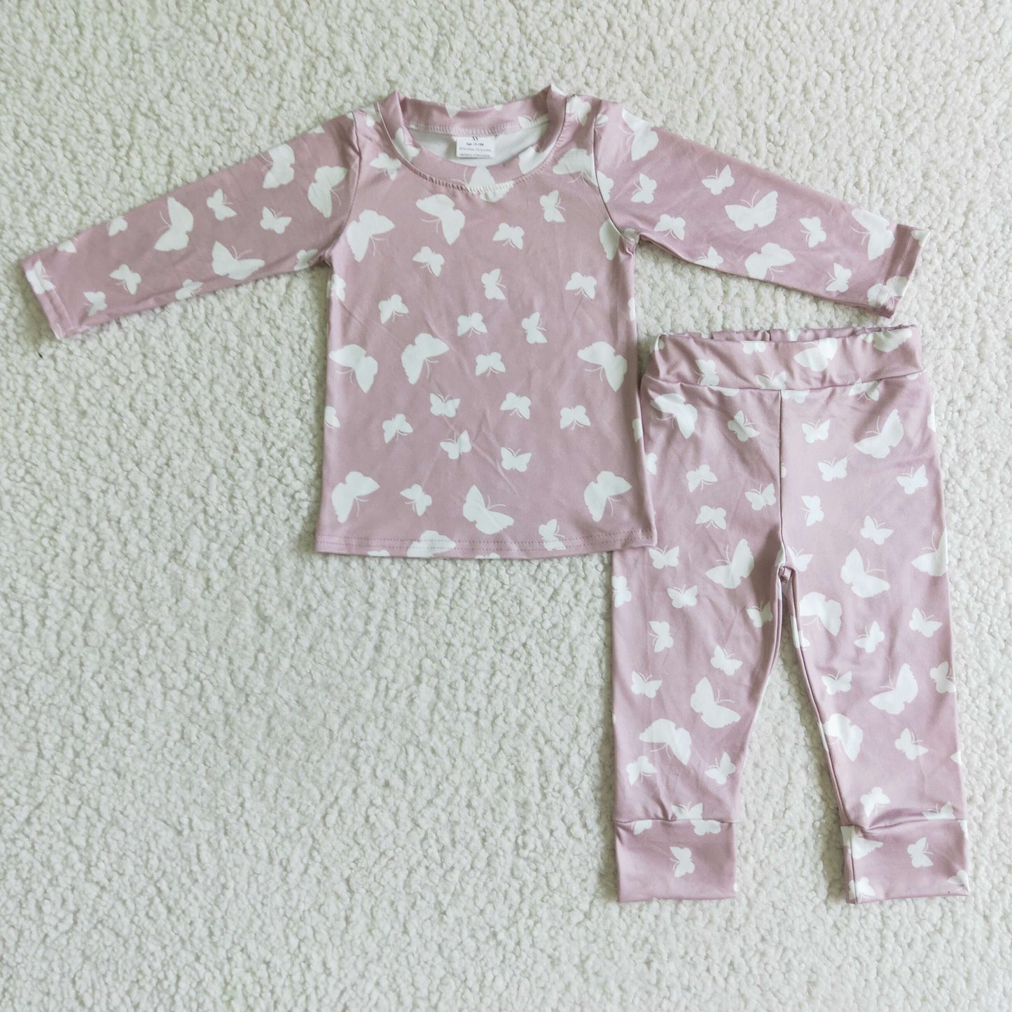 Butterfly long sleeves baby girls fall pajamas