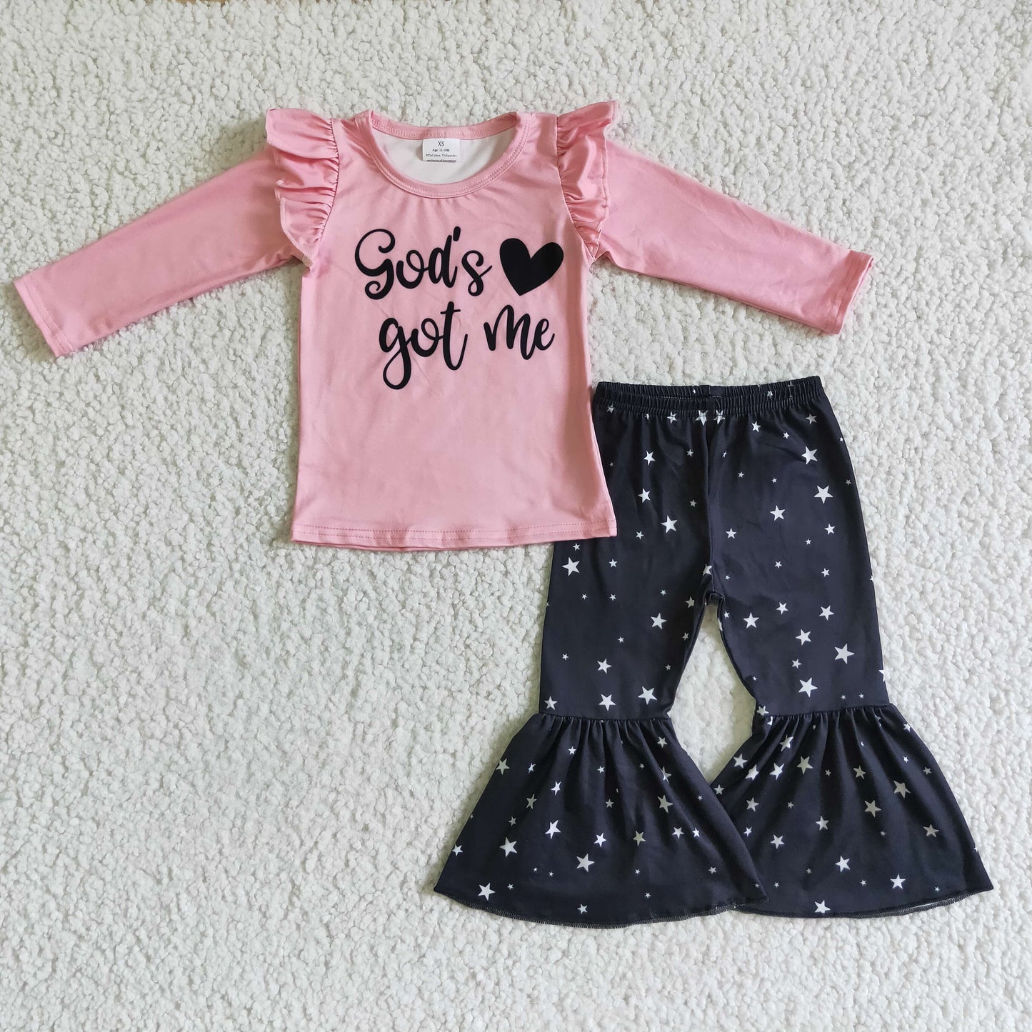 God's got me pink shirt star pants girls boutique clothing