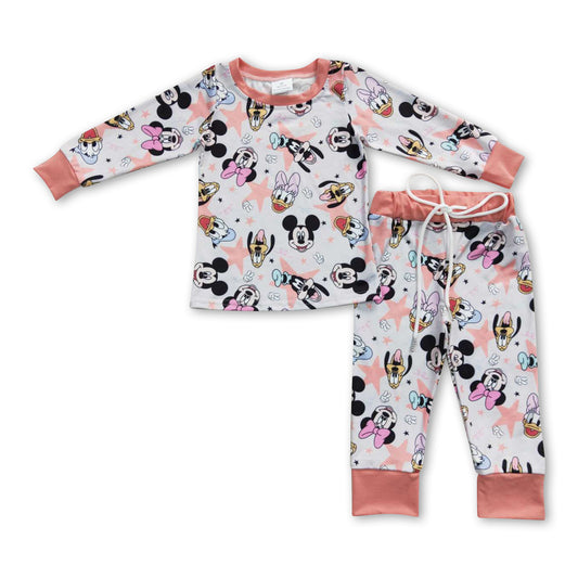 Duck mouse long sleeves kids girls pajamas