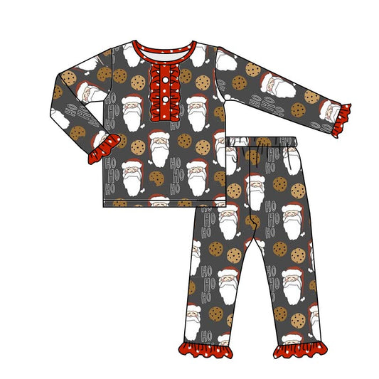 Ho ho ho santa cookie kids girls Christmas pajamas