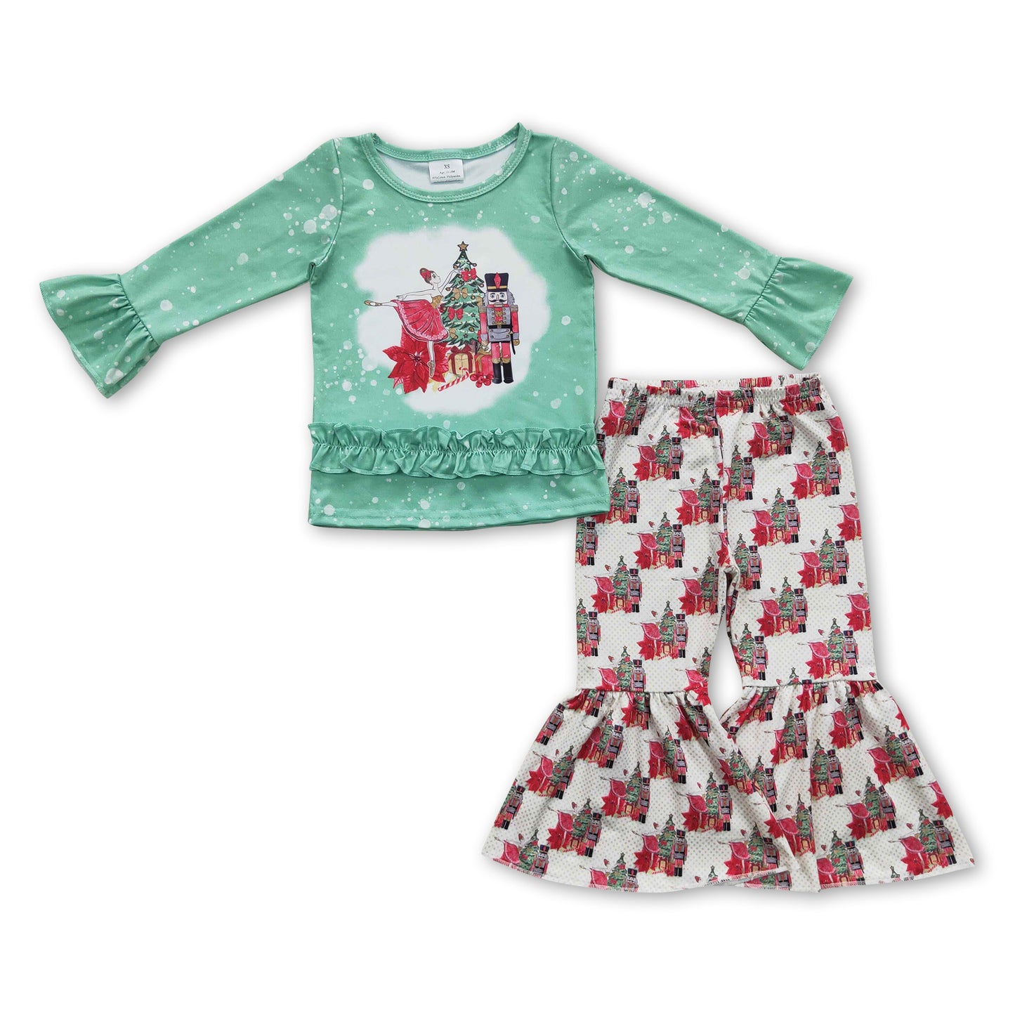 Green Christmas tree ballet kids girls clothing