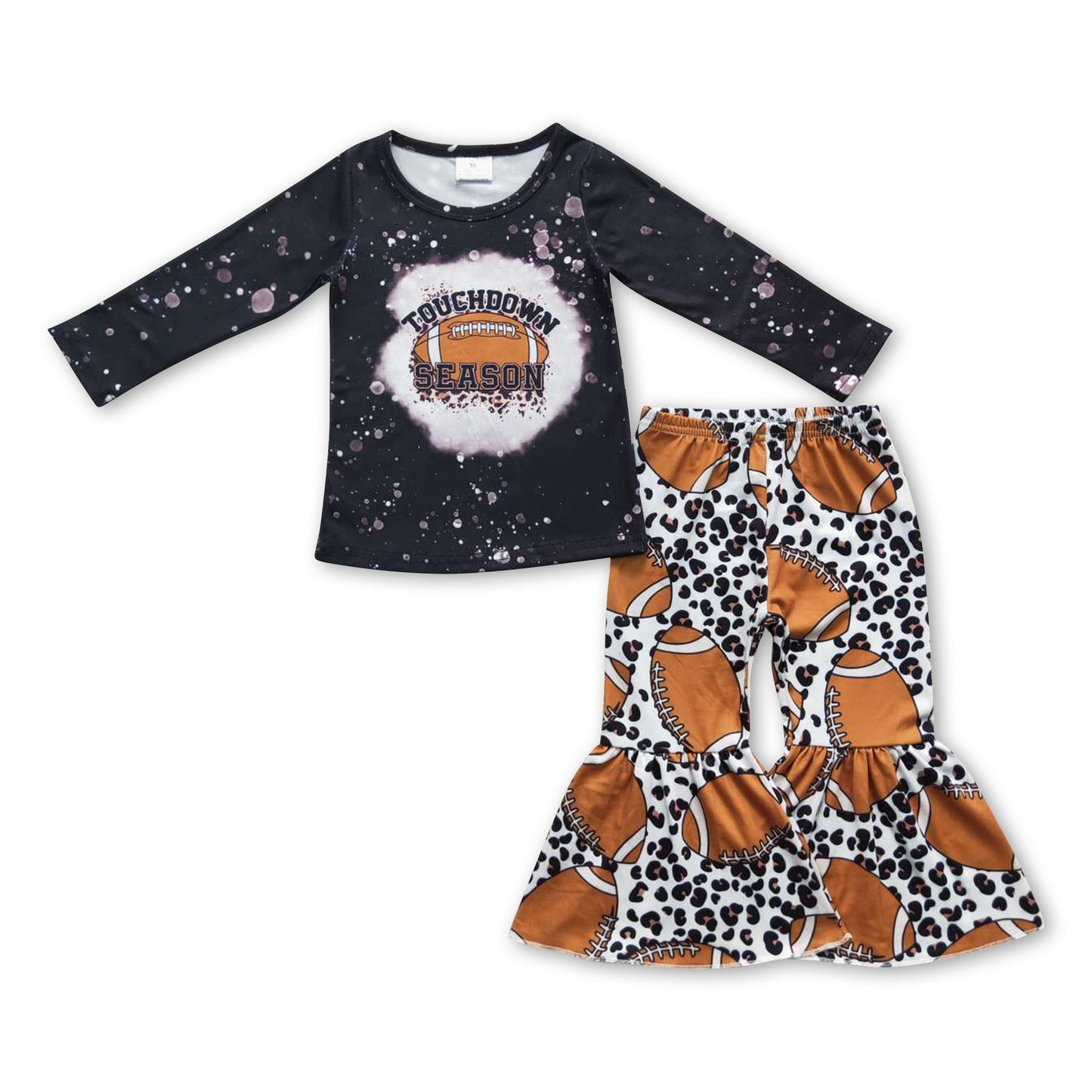 Touch down season leopard football black girls outfits