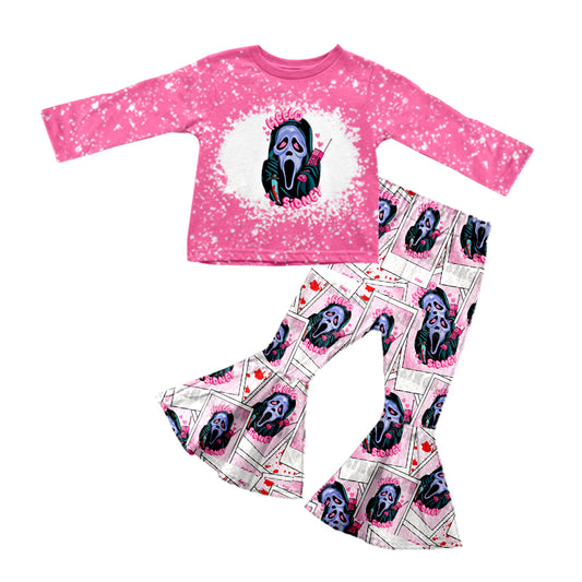 Hello scream pink girls Halloween clothing set