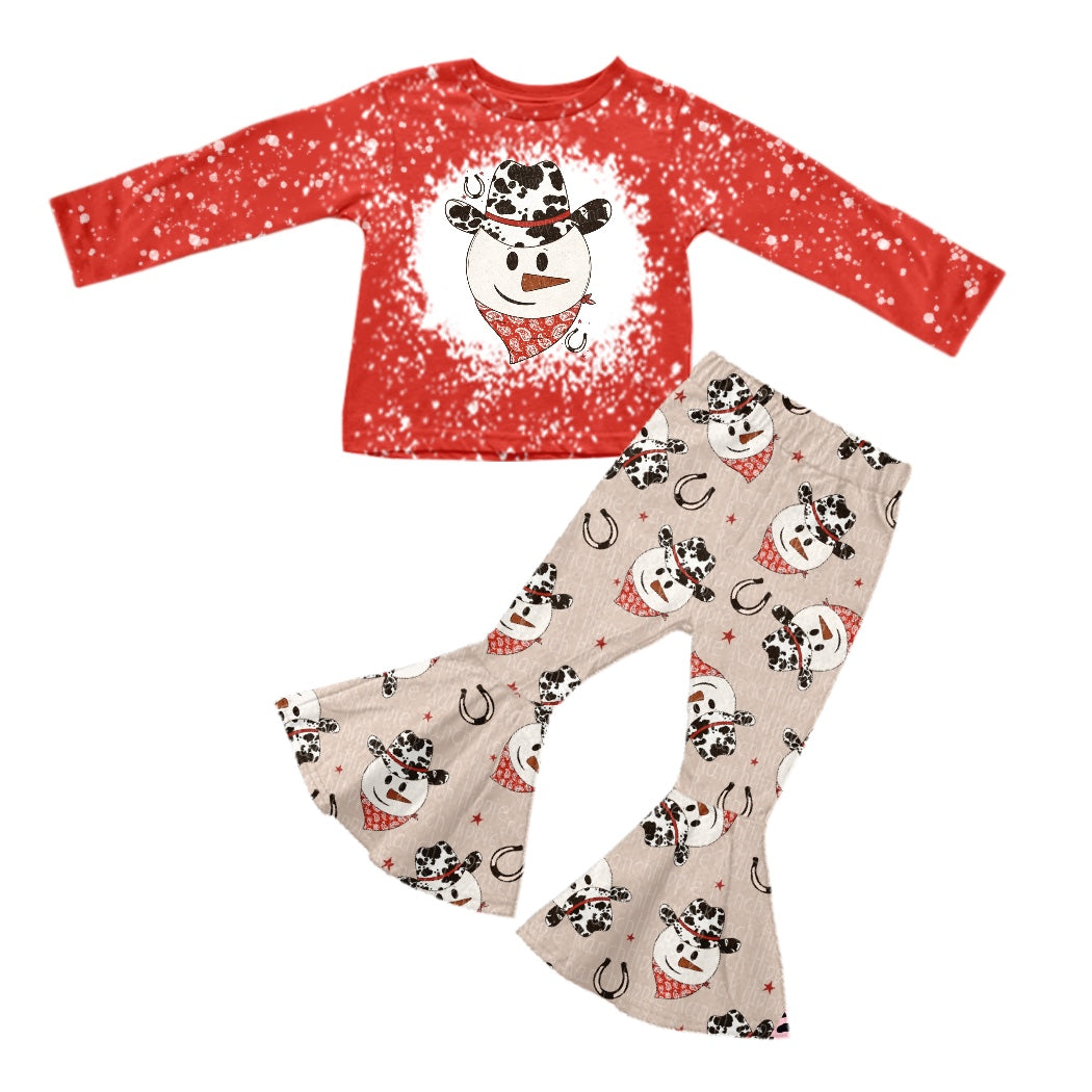 Cow print snowman western kids winter clothes